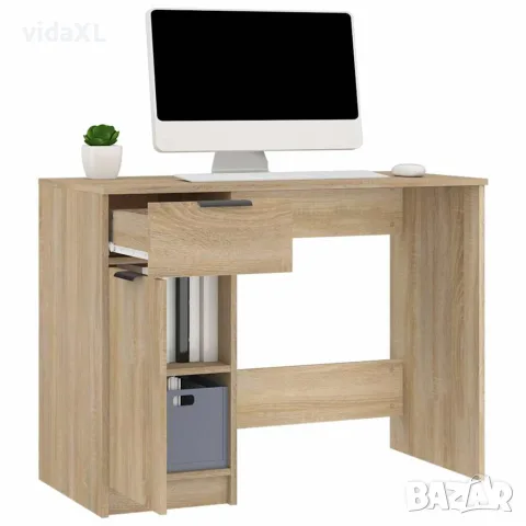 vidaXL Бюро, дъб сонома, 100x50x75 см, инженерно дърво, снимка 5 - Бюра - 56147926