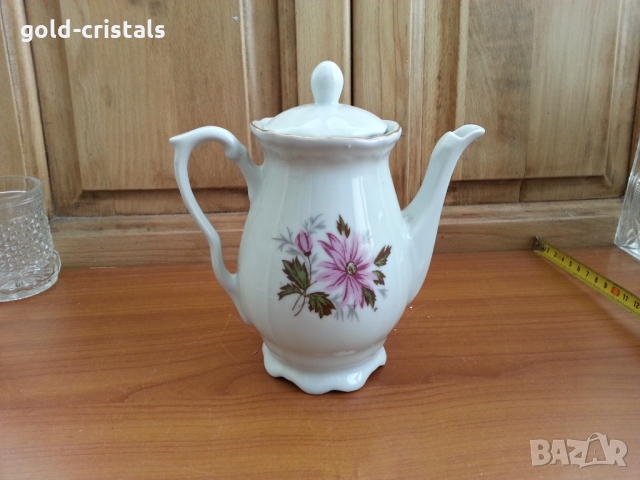 Стар български порцелан кана чайник, снимка 1 - Антикварни и старинни предмети - 36051815