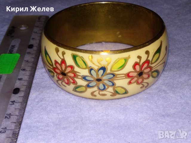 БРОНЗИРАНА РЪЧНО ФЛОРАЛНО ИЗРИСУВАНА ВИНТИДЖ - АРТ ГРИВНА 16710