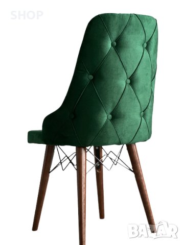 Трапезен стол „Grace“ –  зелен, снимка 1 - Столове - 44199315