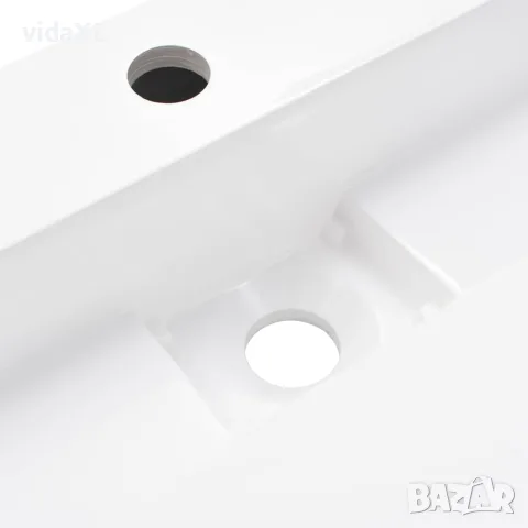 vidaXL Мивка, 50x38x13 см, минерална/мраморна отливка, бяла, снимка 7 - Мивки - 56146114