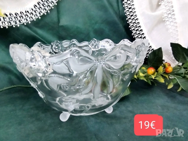 Купа кристал с панделка и крачета