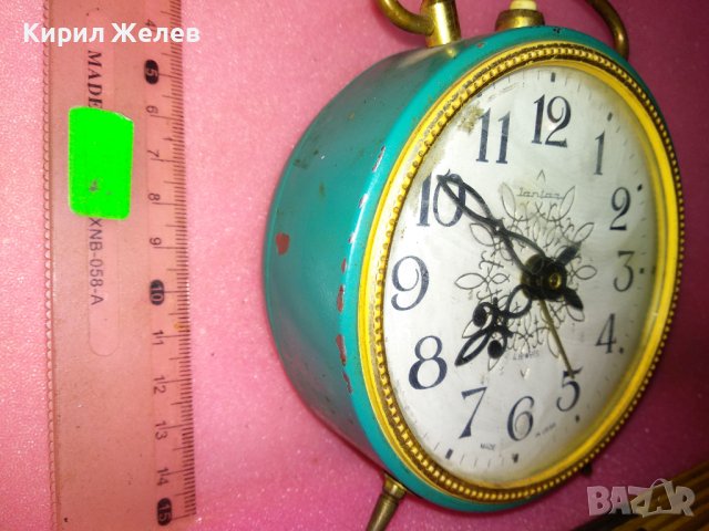 JANTAR MADE in USSR Стар РУСКИ БУДИЛНИК МЕХАНИЧЕН НАСТОЛЕН ЧАСОВНИК ЯНТАР СССР 43687, снимка 13 - Антикварни и старинни предмети - 44466351