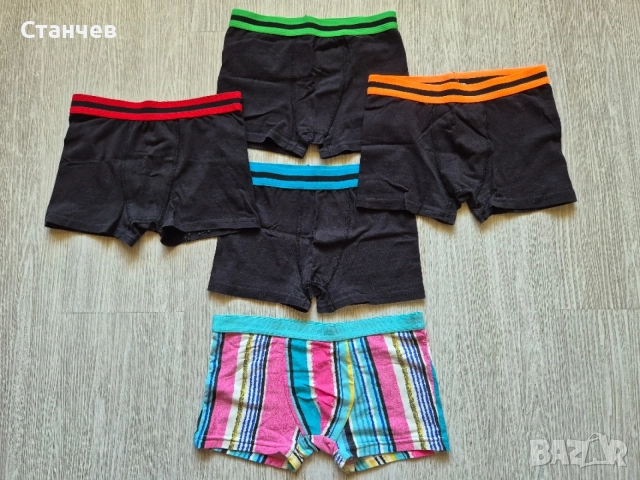 Лот от 4+1 подарък детски боксерки London Underwear, размер 9-10 години (134-140 см) – Отлични / Нов