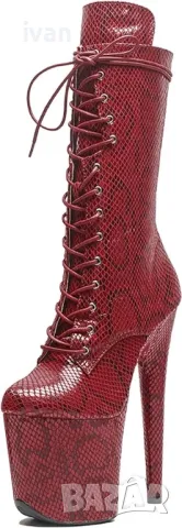 намаление дамски ботуши 10 см. платформа, 20 см. ток, 38 размер , снимка 2 - Дамски ботуши - 50092563