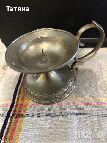 Свещник за голяма свещ от калай