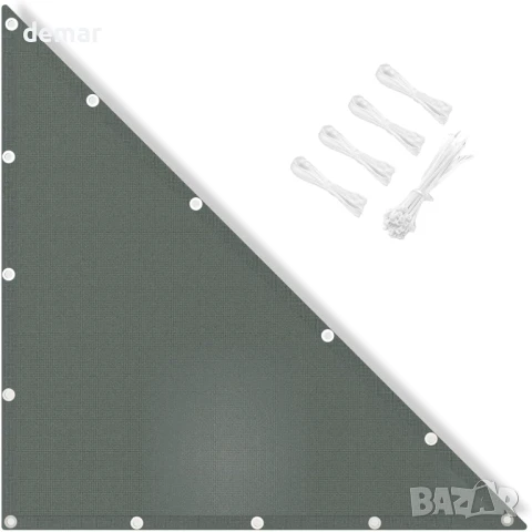 IOAOI Сенник за сянка, водоустойчив, 3x4x5M правоъгълен триъгълник, 95% UV защита, тъмносив