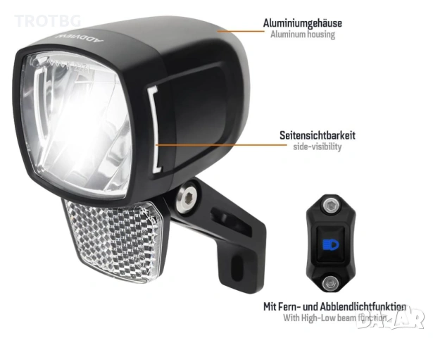 ADDVIEW Преден фар за велосипеди, снимка 3 - Аксесоари за велосипеди - 53843905