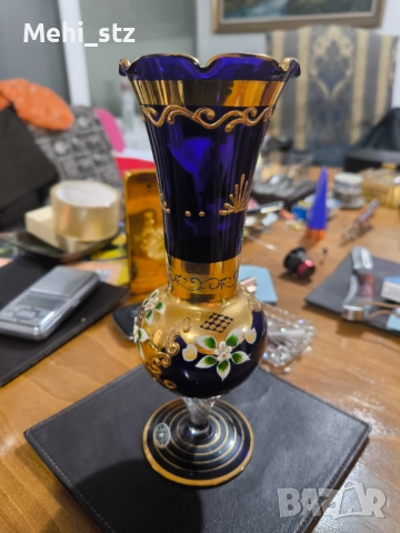Бохемия ваза., снимка 2 - Антикварни и старинни предмети - 52988052