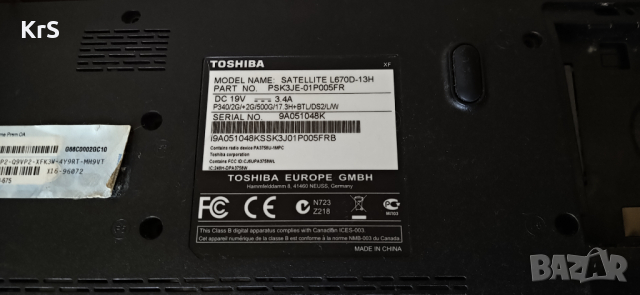 Toshiba satellite l670D-13H, снимка 1 - Части за лаптопи - 36218241