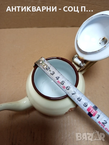 Соц Старо Малко Емайлирано Чайниче Чайник. , снимка 9 - Антикварни и старинни предмети - 51781562