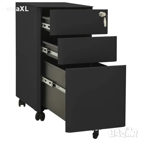 vidaXL Мобилен офис шкаф, антрацит, 30x45x59 см, стомана, снимка 4 - Шкафове - 56147090