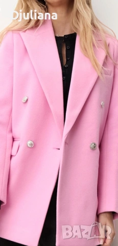 Дамско розово палто, снимка 4 - Палта, манта - 53150231