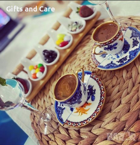 Сервиз за кафе в рустик стил 12 части, снимка 7 - Сервизи - 37220606