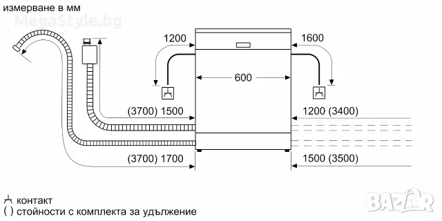  Съдомиялна машина за пълно вграждане Bosch SMV2HVX02E (60 см) , снимка 12 - Съдомиялни - 56219201