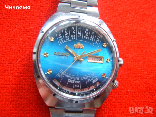  Ориент Вечен Календар мъжки часовник  Ретро Класика!, снимка 3 - Антикварни и старинни предмети - 51397010