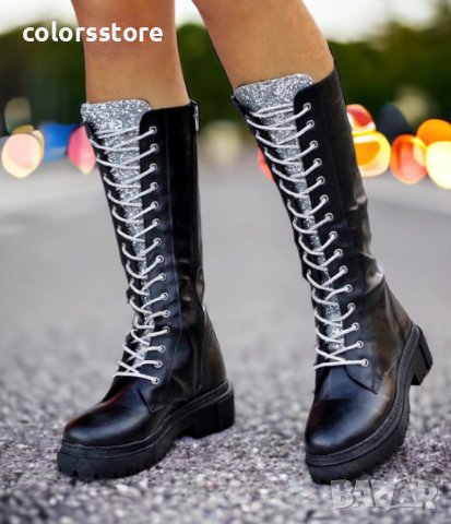 Равни ботуши - черна кожа - VN26