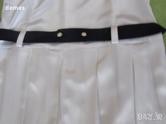  Бяла къса сатенена рокля с къс ръкав, нова, размер 42, снимка 9 - Рокли - 34095406