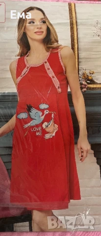 Памучни нощници потник ръкав , снимка 2 - Нощници - 50679022