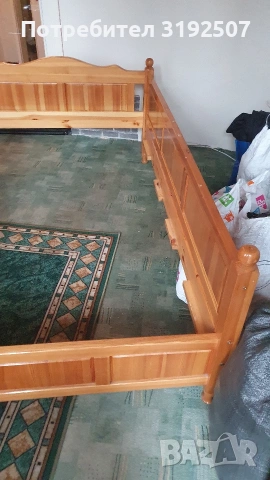 Легло бял бор масив 114×190см., снимка 2 - Спални и легла - 53616342