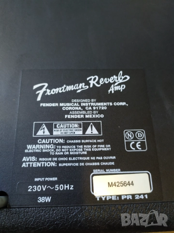 Китарно кубе Fender Frontman Reverb Amp -PR 241, снимка 7 - Китари - 52964919