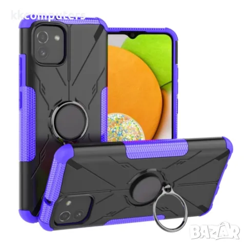 Samsung Galaxy A03 Удароустойчив Ring Holder Калъф и Протектор, снимка 3 - Калъфи, кейсове - 48611423
