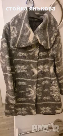 Продавам зимно палто сиво с бяло, снимка 5 - Палта, манта - 47777584