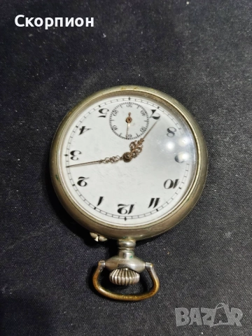 Швейцарски джобен часовник посребрени капаци - Argentan -  Цилиндър - РЯДЪК, снимка 9 - Джобни - 49814879