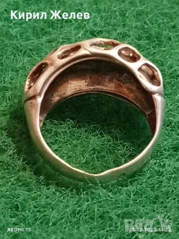 Сребърен пръстен органичен и модерен дизайн ювелирна изработка 39978, снимка 5 - Пръстени - 52918101