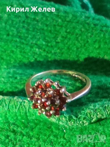 СТАР РУБИНЕН СРЕБЪРЕН ПРЪСТЕН СТЕРЛИНГ СИЛВЪР с ЩЕМПЕЛИ и за РУБИН КАМЪНИТЕ ЮВЕЛИРНА ИЗРАБОТКА 25377, снимка 3 - Антикварни и старинни предмети - 34628472