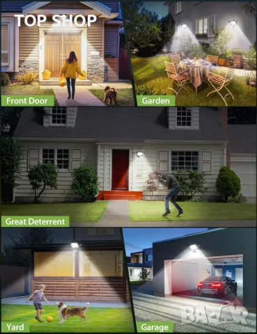 VIIIVA Външен прожектор 30W IP66 водоустойчив, 36 светодиода, Студено бяло, 6500K, 2700LM, снимка 3 - Прожектори - 49566693