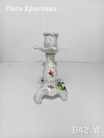 Свещник  от дрезденски порцелан, снимка 4 - Декорация за дома - 53753109