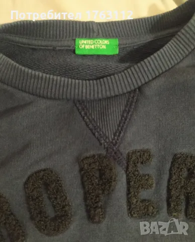 United Colors Of Benetton тъмносиня блуза с дълъг ръкав за 9-10г.дете,обличана веднъж,отрязан етикет, снимка 2 - Детски Блузи и туники - 48418367
