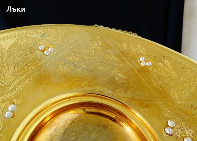 Позлатена фруктиера 24k Gold,етикет,Art Nouveau. , снимка 6 - Антикварни и старинни предмети - 52900098