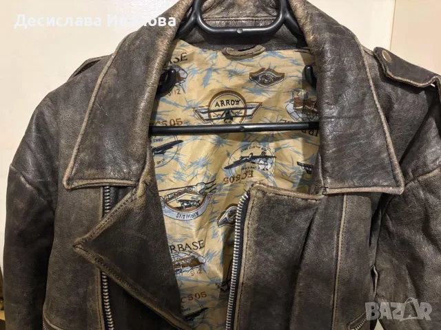Мъжко кожено яке , снимка 6 - Якета - 55931670