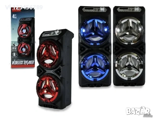 Акумулаторна Blutooth Колона 2x5W, KTS-1052 +MP3, снимка 3 - Радиокасетофони, транзистори - 53817151