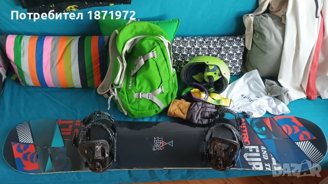 Продвам цяла екипировка за сноуборд Nitro 162см,автомати и други .