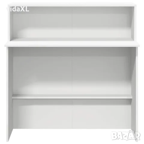 vidaXL Рецепционно бюро, бяло, 100x50x103,5 см, инженерно дърво, снимка 5 - Бюра - 56148294
