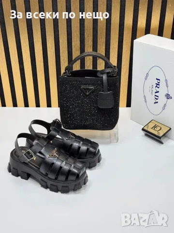 Prada Дамски Сандали Прада - Бели Или Черни Код SEM-243, снимка 7 - Сандали - 55776630