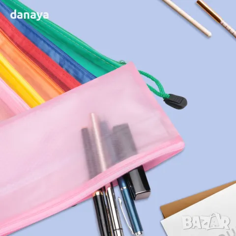 5493 Непромокаем ученически несесер за моливи химикалки с 2 отделения, снимка 3 - Ученически пособия, канцеларски материали - 48100735