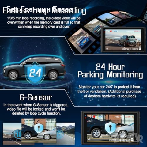 Нова компактна камера за кола автомобил рекордер Dash Cam Видеорегистратор, снимка 4 - Друга електроника - 44583050
