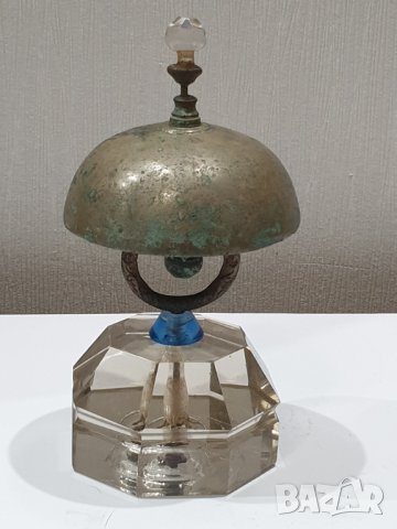 Стар хотелиерски звънец с кристална основа 20те години, снимка 2 - Антикварни и старинни предмети - 41211870