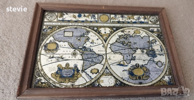 Стар атлас - огледало, снимка 2 - Антикварни и старинни предмети - 52942937