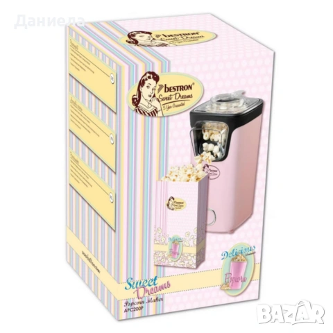 Машина за пуканки без мазнина Bestron Sweet Dreams – бързо приготвяне у дома, снимка 4 - Други стоки за дома - 53246193