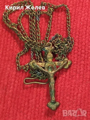 Старо ИЗТОЧНОПРАВОСЛАВНО БРОНЗОВО РЗПЯТИЕ КРЪСТ КРЪСТЧЕ с ВЕРИЖКА БРОНЗ 34830, снимка 8 - Антикварни и старинни предмети - 47031460