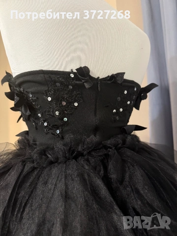 Къса черна бална рокля, снимка 5 - Рокли - 53598192