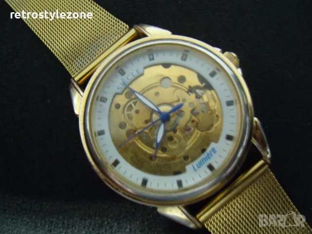 № 8025 стар часовник - SIECLE Lumiere   - ръчен  - мъжки  - механичен  - автоматичен / самоновиващ /, снимка 2 - Мъжки - 50150807