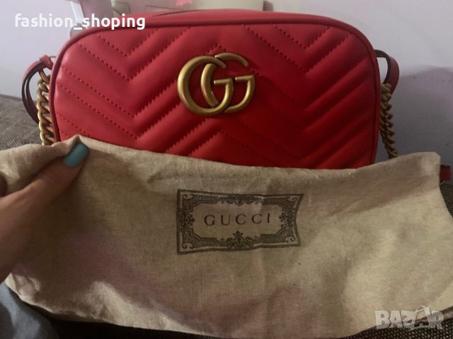 Дамска чанта Gucci (Marmont MATELASSÉ small Shoulder bag, снимка 17 - Чанти - 41450363