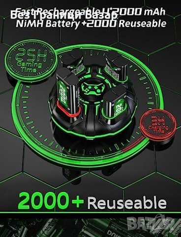 Нова Xbox Зарядна Станция + 4 Батерии 2000mAh за игри геймър, снимка 2 - Друга електроника - 44256904