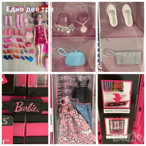 Кукла Barbie фризьорски салон, приказна коса, на къмпинг и Голям гардероб , снимка 14 - Кукли - 56084666